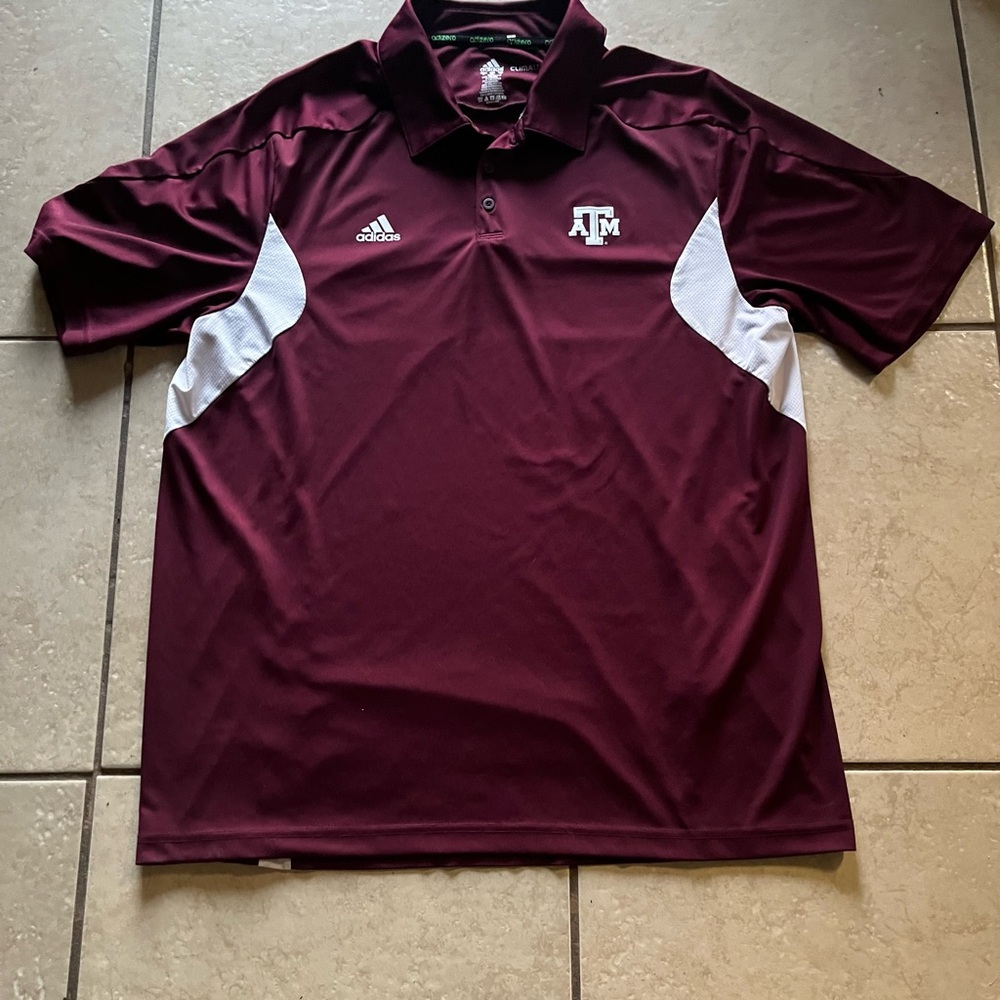 Adidas Texas A&M Aggies AEROREADY Maroon Short-Sleeve Polo Shirt Size XL